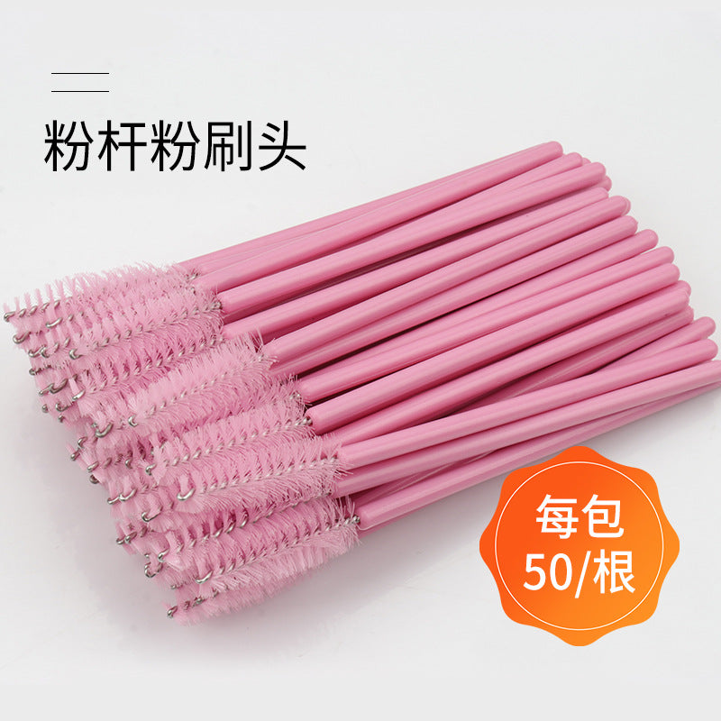 Disposable portable nylon eyelash brush eyelash curling comb powder rod rose red rod makeup brush eyebrow comb