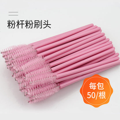 Disposable portable nylon eyelash brush eyelash curling comb powder rod rose red rod makeup brush eyebrow comb