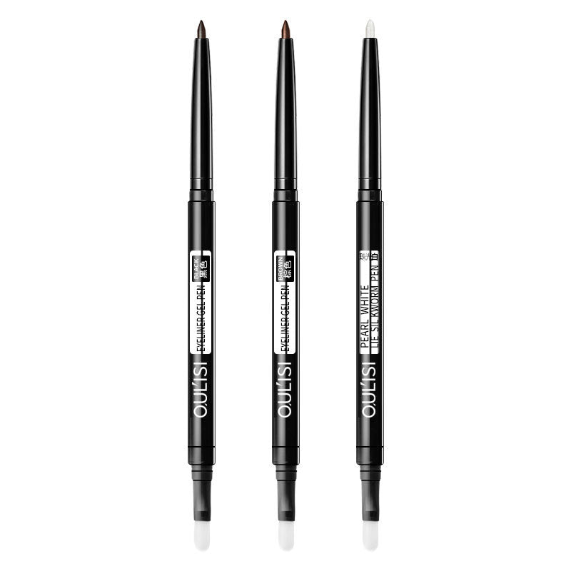 Oulis eyeliner gel pencil female not easy to smudge pencil net red black brown beginner eyeliner pencil