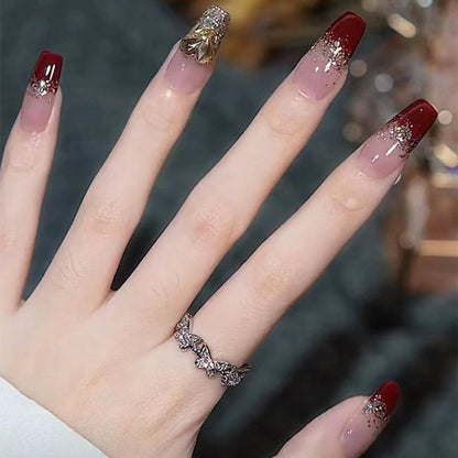 Internet celebrity handmade wear nail wholesale French ins style nude rabbit gilded nail stickers hot girl nail jelly glue 