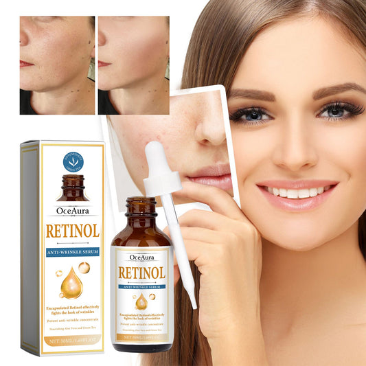 OceAura Retinol Facial Essence បំបាត់ភាពជ្រីវជ្រួញ ជួសជុលមុខខ្មៅស្រអាប់ ផ្តល់សំណើម និងធ្វើអោយស្បែកភ្លឺថ្លា 