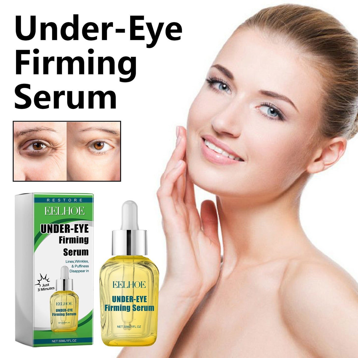 EELHOE Eye Firming Essence បំបាត់ស្នាមខ្មៅ បង្រួមរន្ធរោម ផ្តល់សំណើម និងបន្តឹងស្បែកជុំវិញភ្នែក 