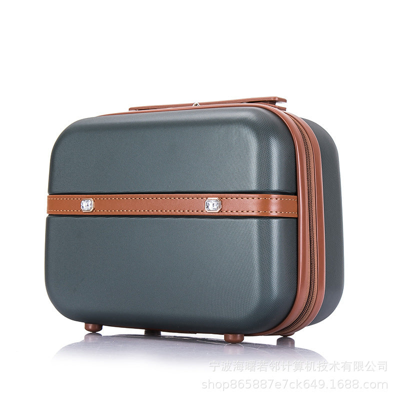 14 inch toiletry bag cosmetic case suitcase Korean retro small travel case female mini lightweight suitcase 