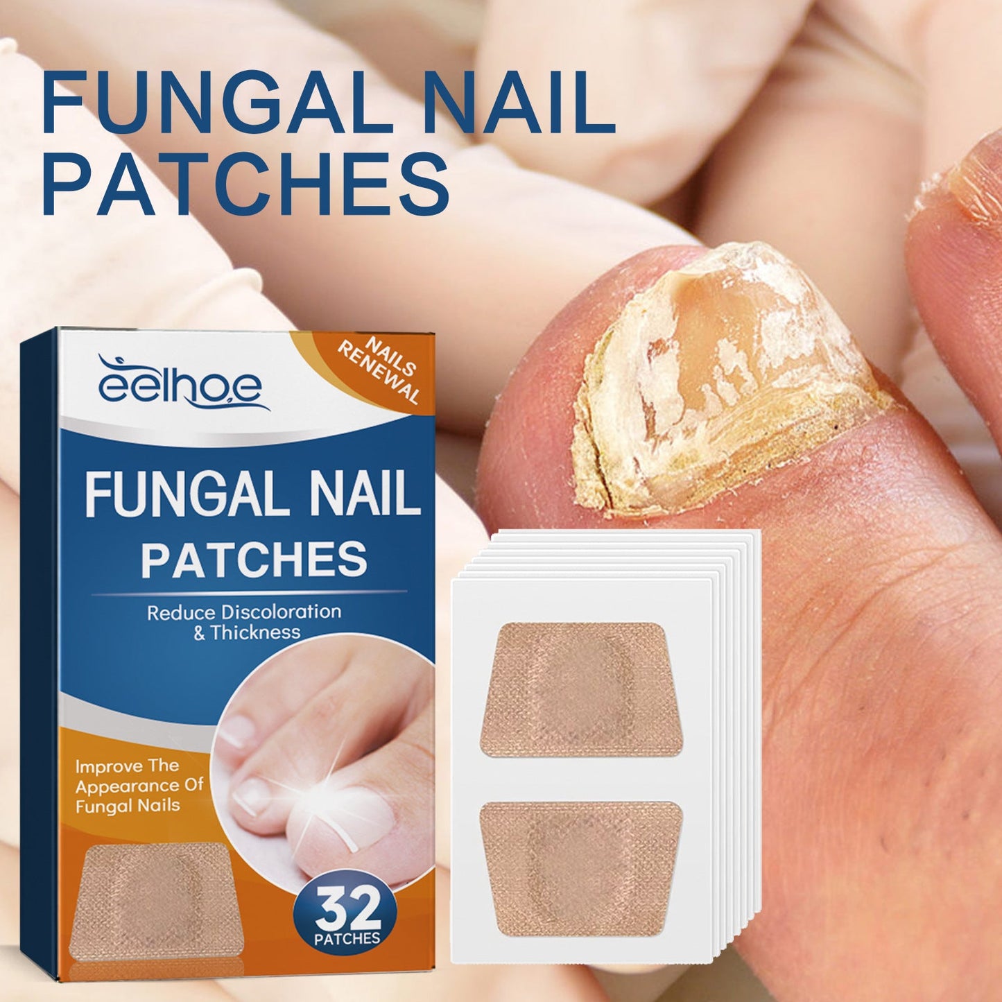 EELHOE toenail repair patch onychomycosis care toenails soft ingrown toenails thickening bright nail groove repair patch 