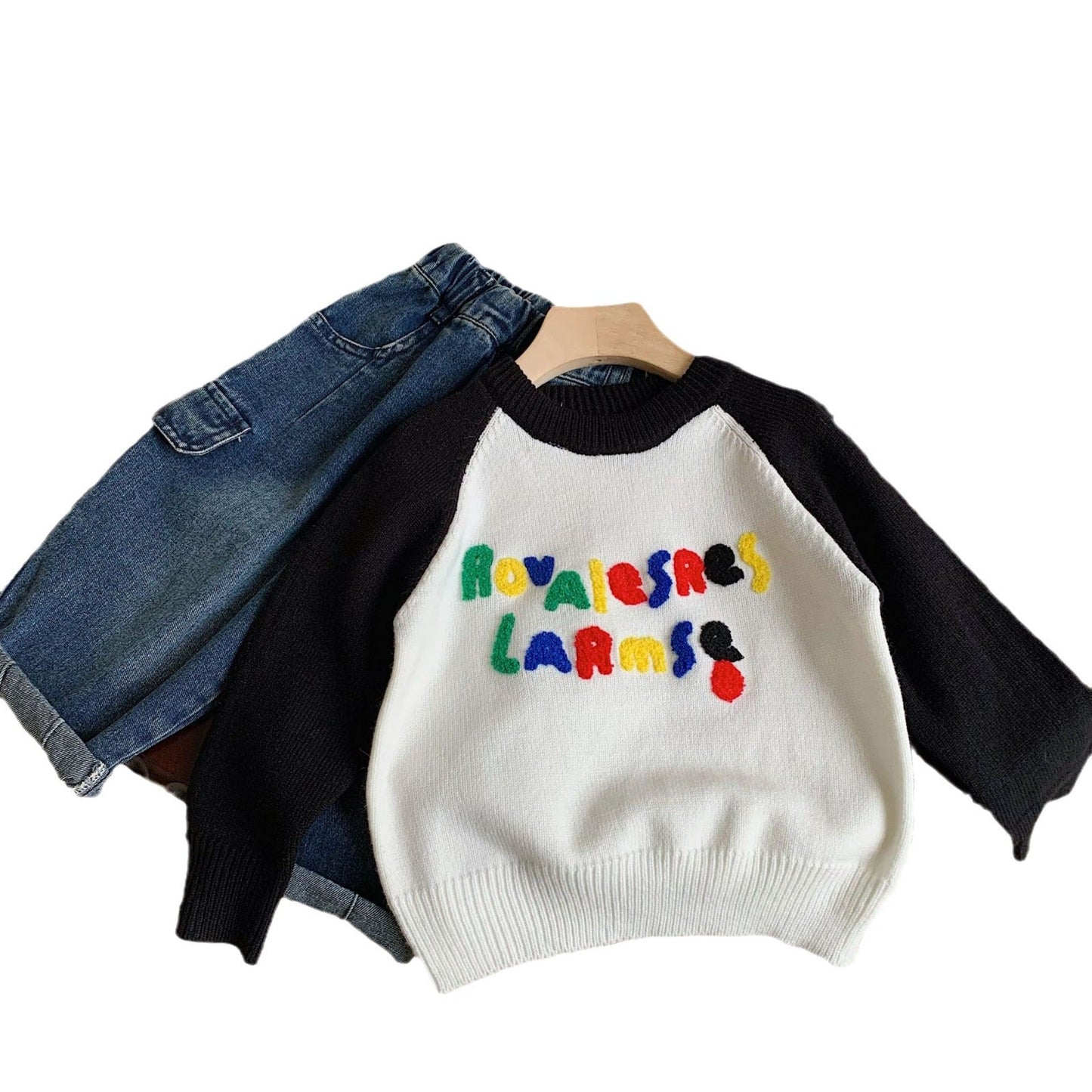 Children's sweater Bangcheng 2024 spring new color letter children's clothing boys and girls casual all-match tops MY0027