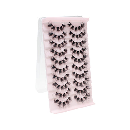 DINGSEN false eyelashes factory cross-border stable supply explosive style 10 pairs set thick natural curling nude makeup style