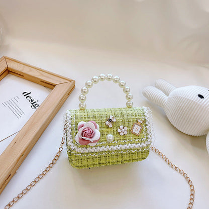 New style children's small square bag fashionable princess handbag Korean version girl chain messenger bag children's shoulder bag wholesale 