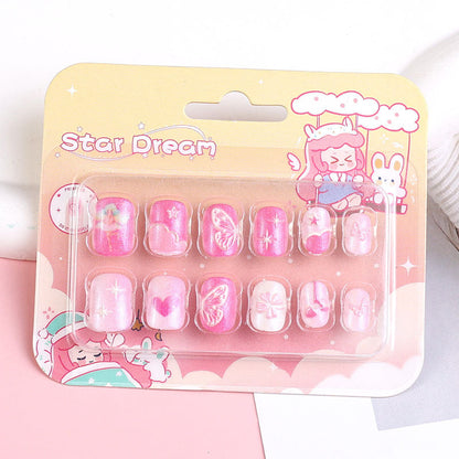 Children's cartoon nail stickers baby toy nail pieces finger wear nails new cute princess self-adhesive nail stickers