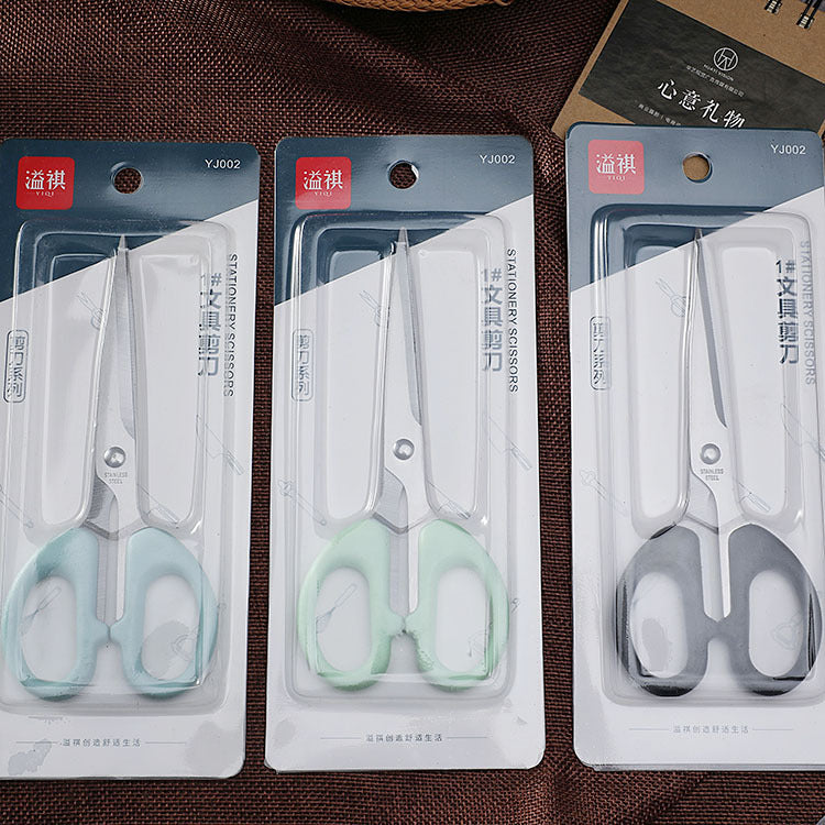 YJ002 stainless steel stationery scissors stainless steel scissors student scissors office scissors handmade household paper cutting small scissors