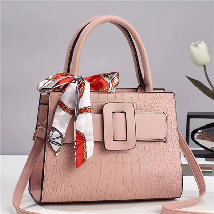 2024 autumn and winter women's bags new fashion large capacity shoulder bag simple atmosphere crocodile pattern messenger bag 