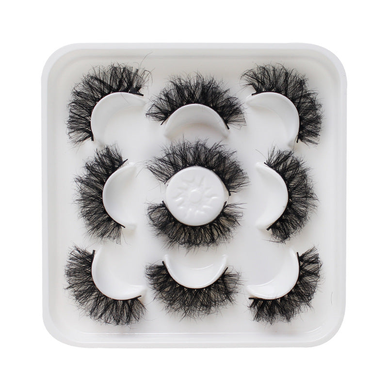 Dingsen false eyelashes factory cross-border stable supply fried hair a total of 5 pairs of messy thick eyelashes