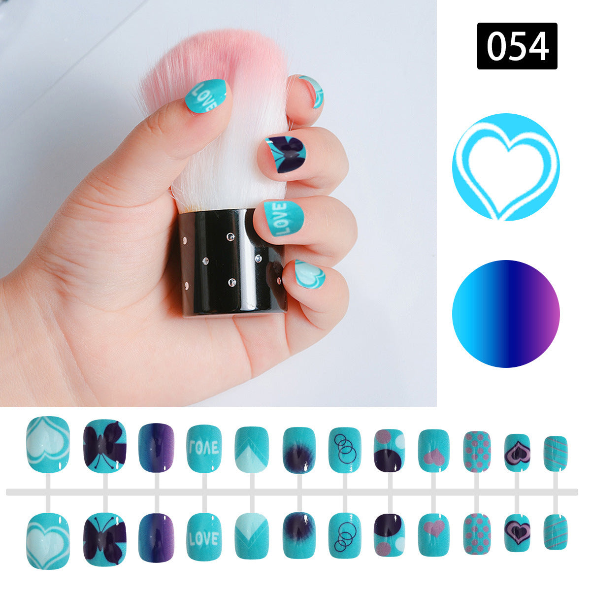 Nail art children's nails cute wearable nails nails children's false nails strip nails finished nails