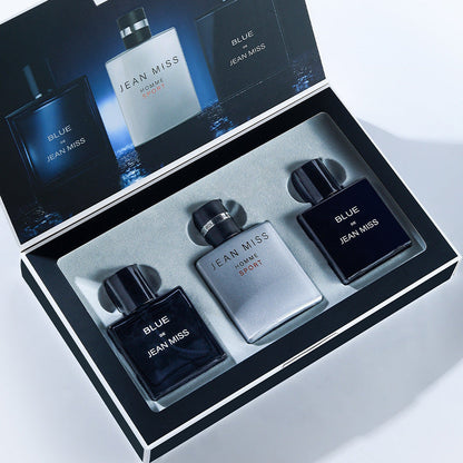 Xiaocheng Yixiang new blue men's perfume gift box lasting light fragrance cross-border popular student perfume set wholesale