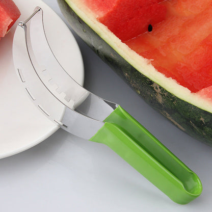 Fashion colorful watermelon cutter non-slip dipped plastic handle watermelon slicer stainless steel fruit knife watermelon cutting tool