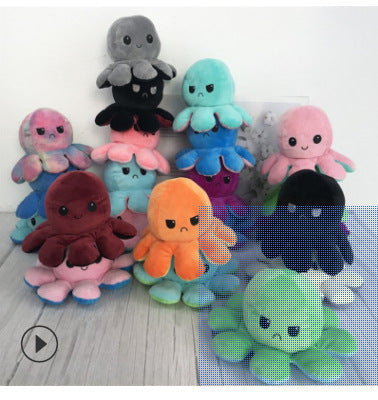 Cross-border hot selling reversible octopus toy doll double-sided reversible octopus plush toy reversible octopus doll