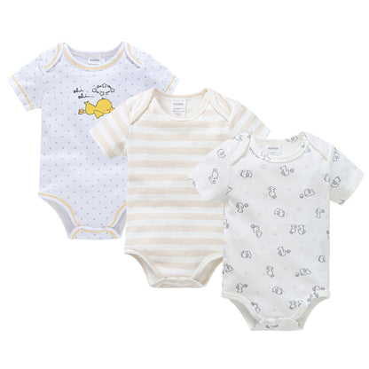 2024 new cotton baby clothes three-piece suit short-sleeved summer foreign trade children's clothing baby jumpsuit