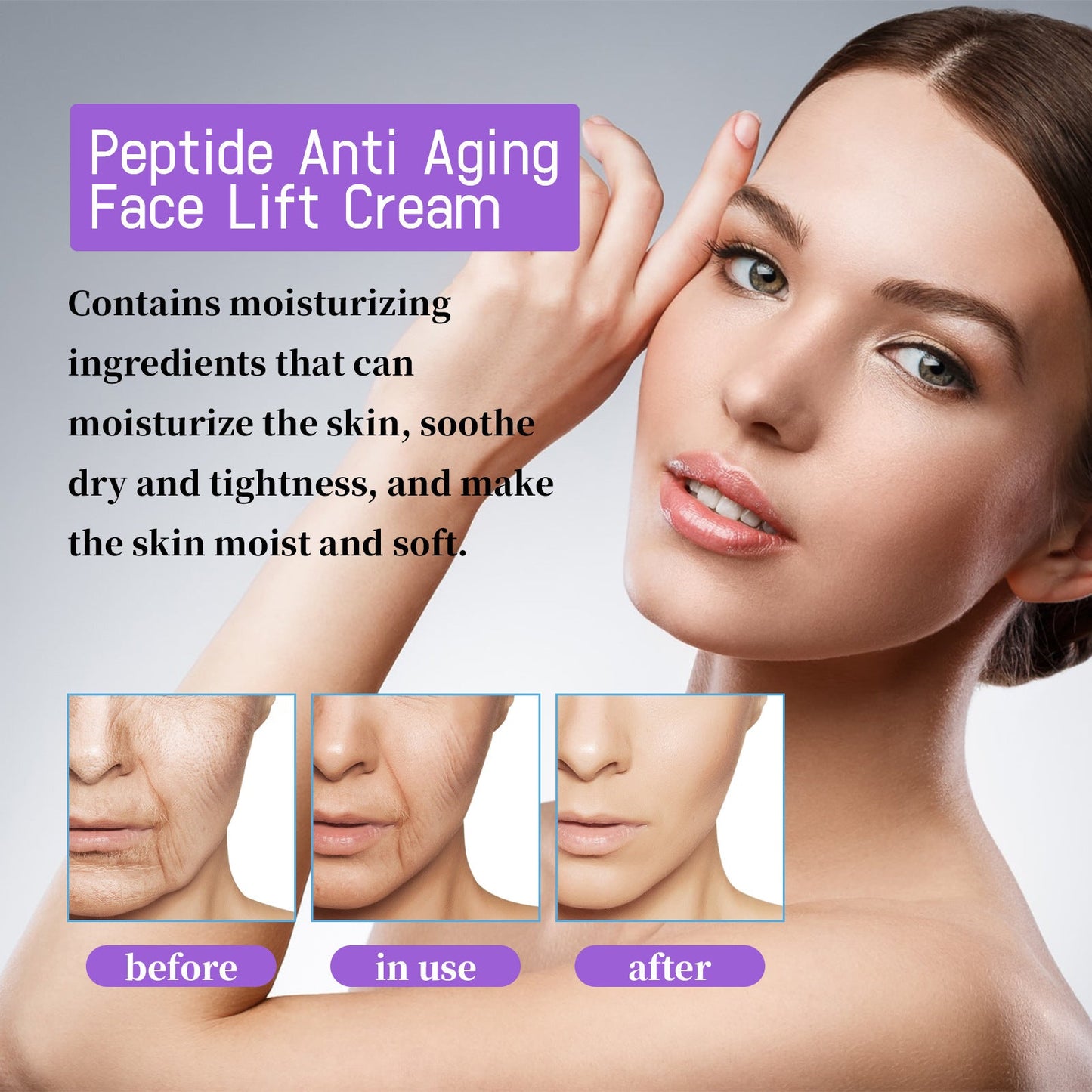 EELHOE polypeptide facial lifting cream moisturizing and hydrating to reduce fine lines and fine pores facial care cream 