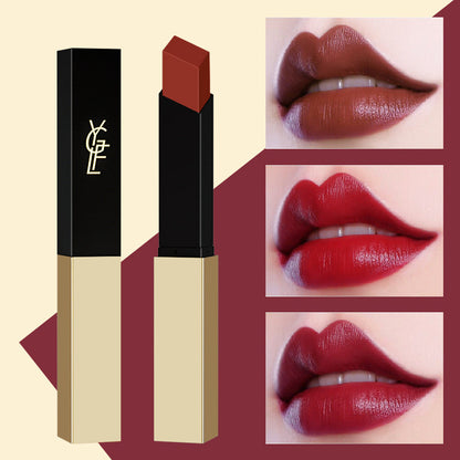 Dixianger Yangshulin small gold tube thin strip lipstick matte velvet matte color moisturizing lipstick retro red wholesale 