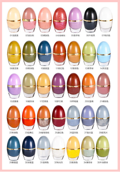 bk cute internet celebrity small easter egg 35 colors whitening 7 days water-based nail polish no baking long-lasting can not be peeled off wholesale 