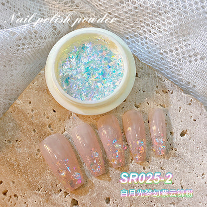 Sky Realm Glitter European Foil Pink White Moonlight Aurora Cloud Brocade Mirror Magic Mirror Powder High Gloss Transparent Net Red Fairy Powder