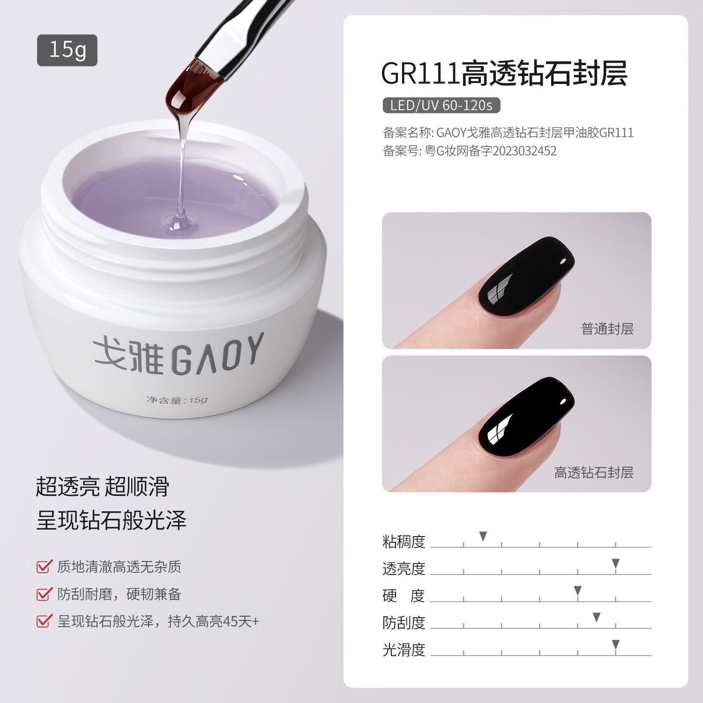 Gaoy Goya Japanese canned construction base glue seal layer adhesive diamond reinforcement extension light therapy shape halo glue functional glue