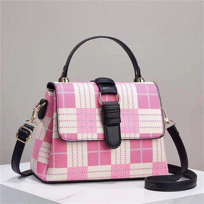 2024 autumn and winter new style bags women's single shoulder crossbody bags trendy fashion checkered stripes women's bags handbags one piece drop shipping 