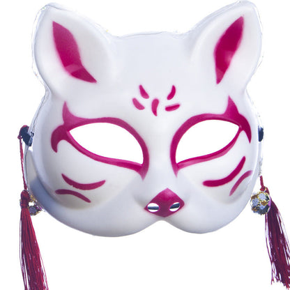 Douyin same style male and female half cat face luminous mask Japanese style fox anime cosplay masquerade