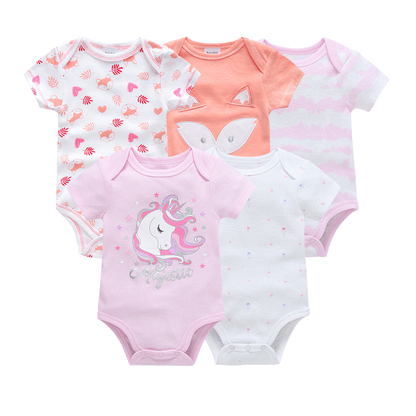 Spot wholesale cross-border baby jumpsuit 5-piece set short-sleeved hip-wrapped romper summer new ins girl clothes