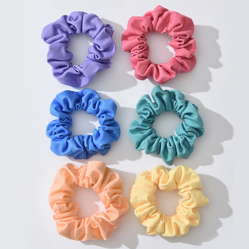 Cross-border French-style fat intestine hair ring head flower simple hair tied ponytail knitted mesh large intestine hair ring headdress female