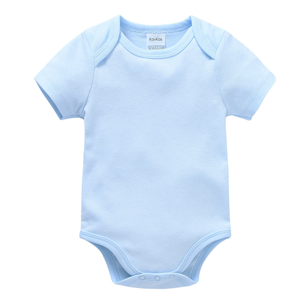 Bodysuit, plain cotton short-sleeved children's clothes, baby A-type boys and girls solid color triangle romper 