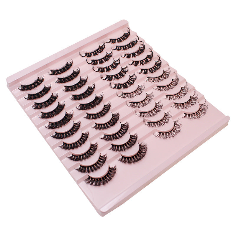 Dingsen false eyelashes factory cross-border stable supply 20 pairs of DD Russian curled eyelashes European and American thick