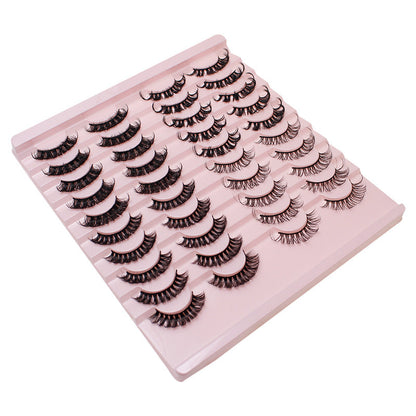 Dingsen false eyelashes factory cross-border stable supply 20 pairs of DD Russian curled eyelashes European and American thick