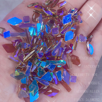 Nail rhinestones 100 pieces nail accessories aurora diamonds phantom shaped diamonds New York storm diamonds hot bottom diamonds wholesale