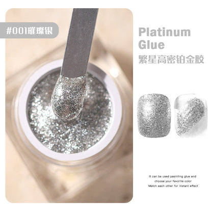 Starry high-density platinum glue, dazzling glitter nail polish glue, nail art glue, UV glue, crushed diamond nail polish glue, glitter glue