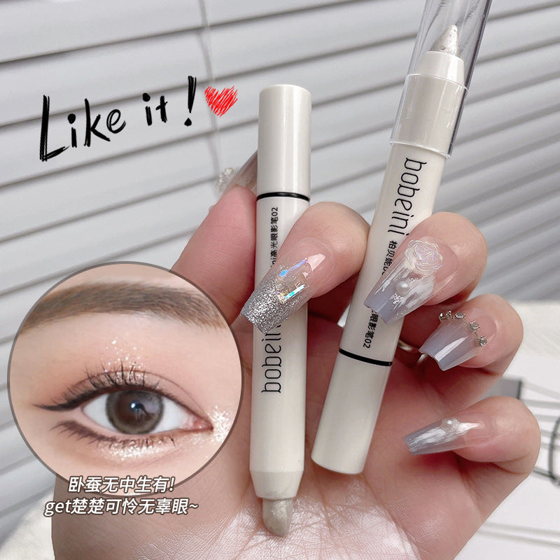 Bobani Highlight Eyeshadow Pen, Silkworm Highlighter Pen, Brightening Pearlescent Matte Eyeshadow Stick, ការតុបតែងមុខឆ្លងកាត់ព្រំដែនដ៏ឆ្ងាញ់ប្រចាំថ្ងៃ