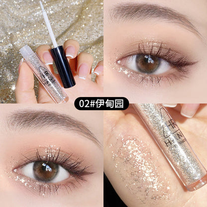 Han Ruxing Diamond Eyes Streamer Eyeshadow Pearlescent Flash Tear Makeup Eyeshadow Waterproof Not Easy to Remove Eye Makeup Brightening Liquid 