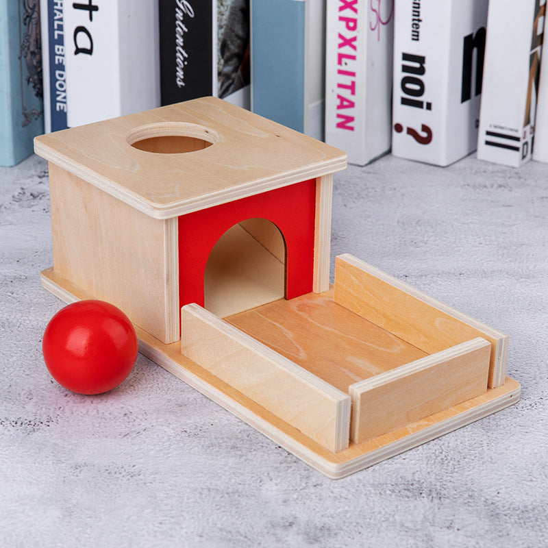 Kindergarten wooden two-in-one intelligence box pitching coin box Montessori infant intelligence development toy teaching aids