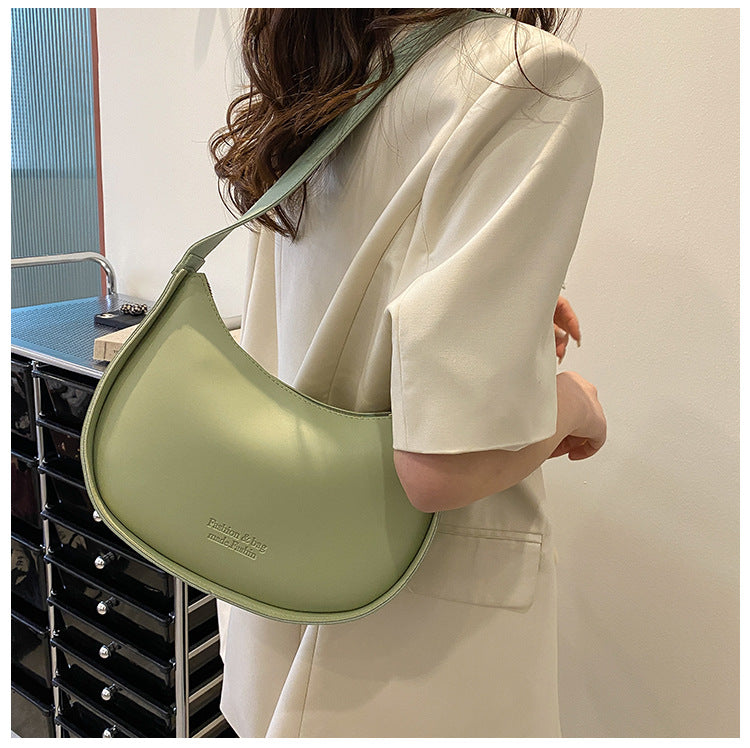 Western style PU versatile dumpling bag 2024 spring and summer new style bag for women small fresh Japanese and Korean simple ladies shoulder bag 