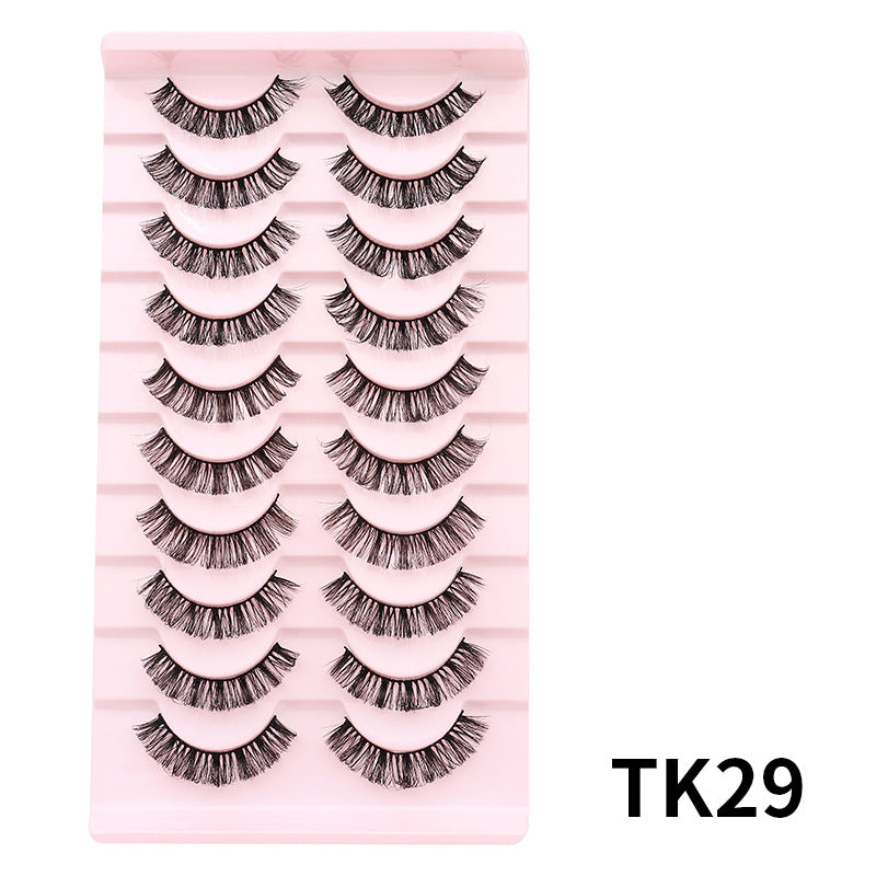 DINGSEN false eyelashes factory cross-border stable supply 10 pairs of DD holiday eyelashes Russian curling set