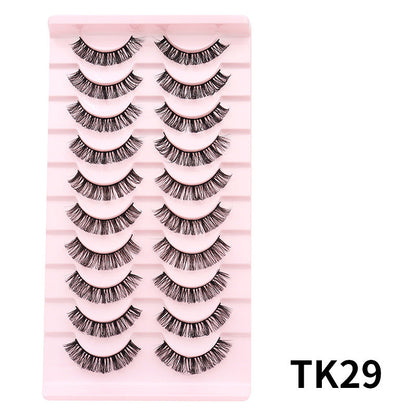 DINGSEN false eyelashes factory cross-border stable supply 10 pairs of DD holiday eyelashes Russian curling set