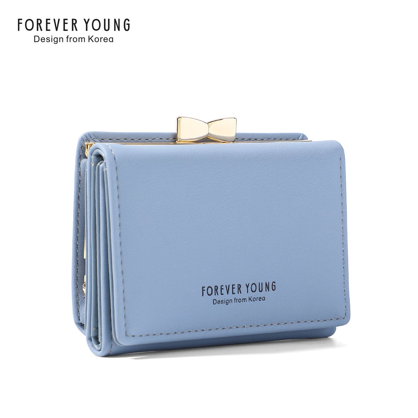 forever young wallet women's short cute Japanese style student wallet Korean version simple three folding coin purse