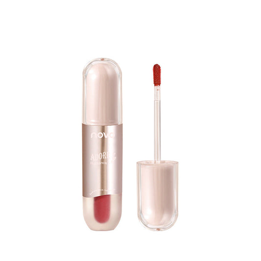 NOVO ក្រែមលាបមាត់បែប Water-glossy Mirror Glossy Lip Glossy, Water and Clear មិនងាយរលប់ ជាប់ពណ៌បានយូរ, Non-stick Cup Student Party