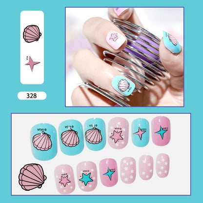 Manicure children wear cat nail pieces children's patches finished nail pieces fake nails adhesive nail pieces stickers bag