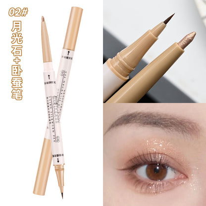 ប៊ិច eyeliner មានមុខពីរ លាបត្របកភ្នែកបែបធម្មជាតិ ធន់នឹងទឹក ធន់នឹងញើស ជាប់បានយូរ សម្រាប់សិស្សានុសិស្ស និងសិស្ស ទើបរៀនគូសថ្មីថ្មោង តម្លៃសមរម្យ