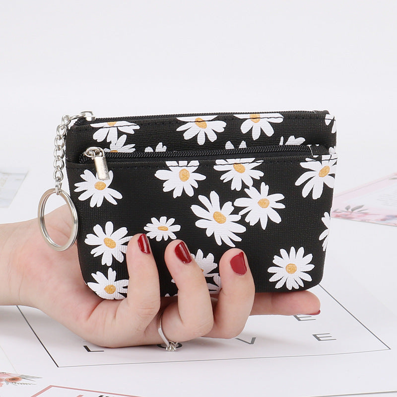 Korean style small fresh coin purse small daisy coin bag zipper mini bag female card bag key bag manufacturer wholesale 