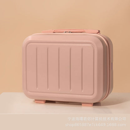 14 inch cosmetic case carry-on luggage cute portable small mini cabin case can hang female storage bag travel case 