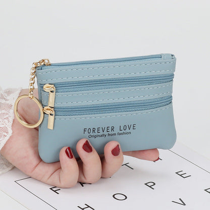 New genuine leather texture coin purse women's short small wallet multifunctional driver's license card holder soft leather key bag zipper bag 