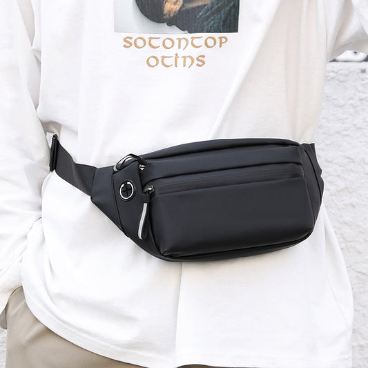 New Men's Waist Bag Leisure Water-Repellent Chest Bag Multi-layer Large Capacity Shoulder Bag Simple Solid Color Messenger Bag Wholesale 