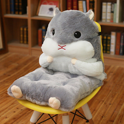 Multifunctional hamster one-piece cushion detachable plush warm waist and hip chair gift girl cushion