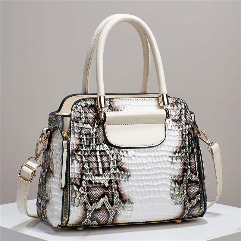 2024 autumn and winter bags for women new style fashion large capacity crocodile pattern embossed hand-held shoulder messenger women's bag 